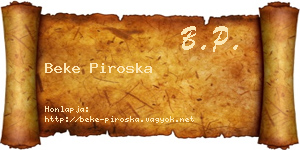 Beke Piroska névjegykártya